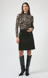 Joseph Ribkoff- Faux Suede A-Line Skirt