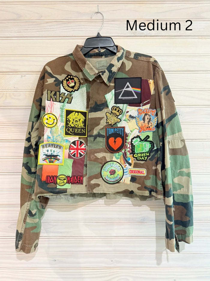 Vintage Camo Crop Rock Jacket