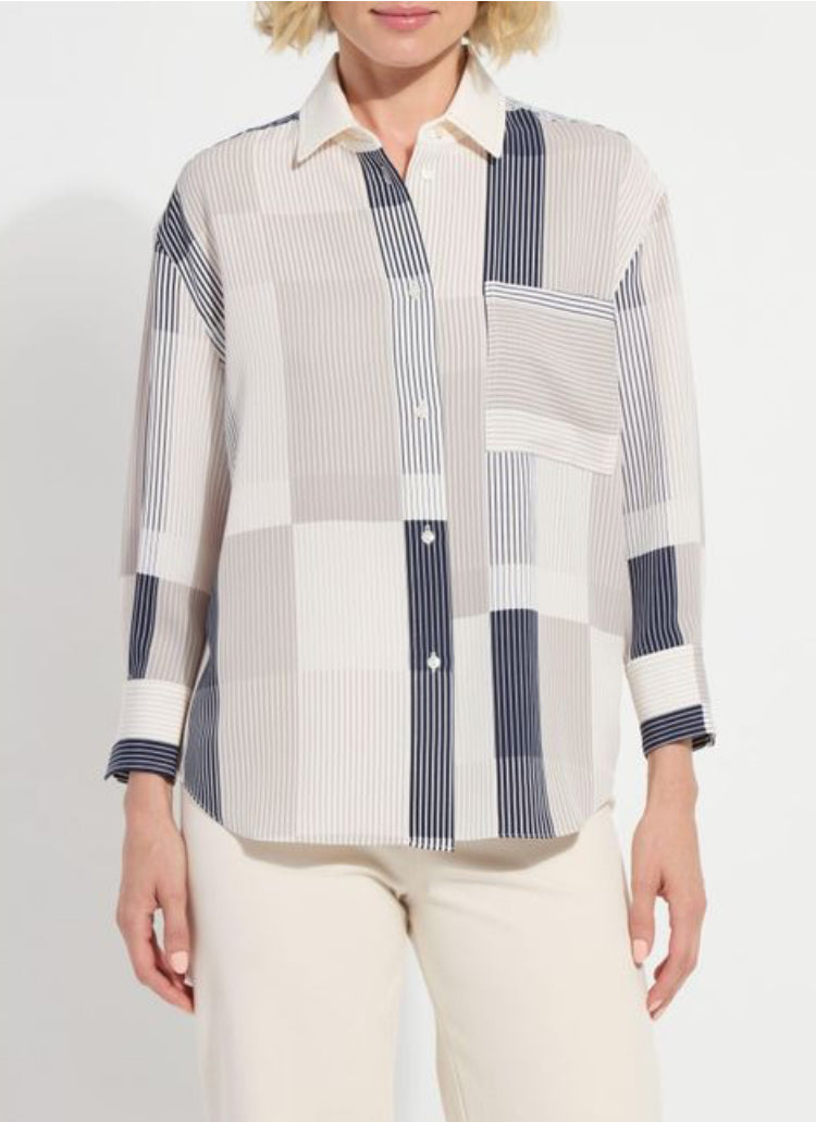 Lysse Jessica 3/4 Sleeve Cropped Shirt