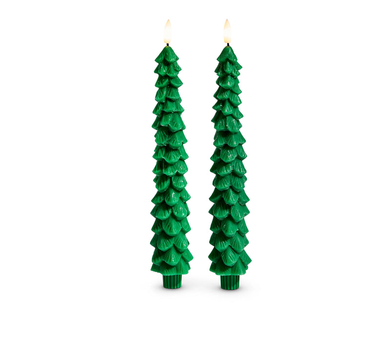 10.5" Green Tree Taper Candles