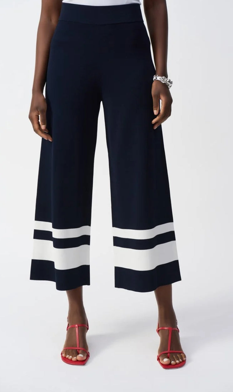 Joseph Ribkoff Stripe Sweater Knit Culotte