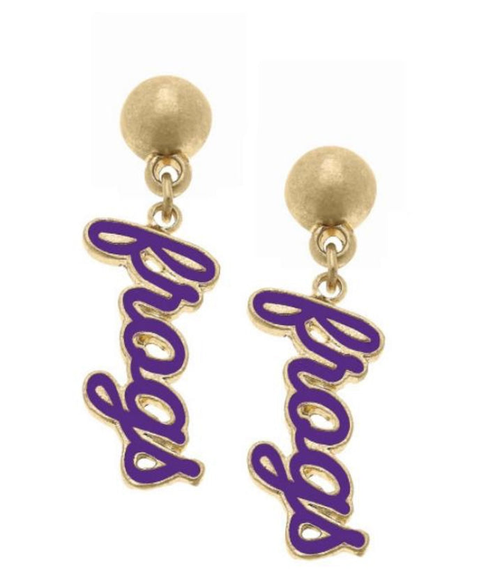 Frogs Script Earrings