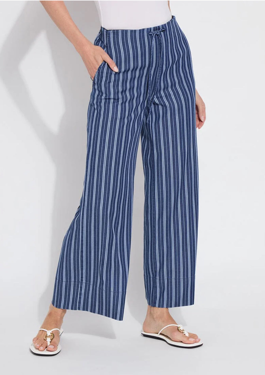 Lysse Serefina Wide leg Trousers- Vacay Chambray