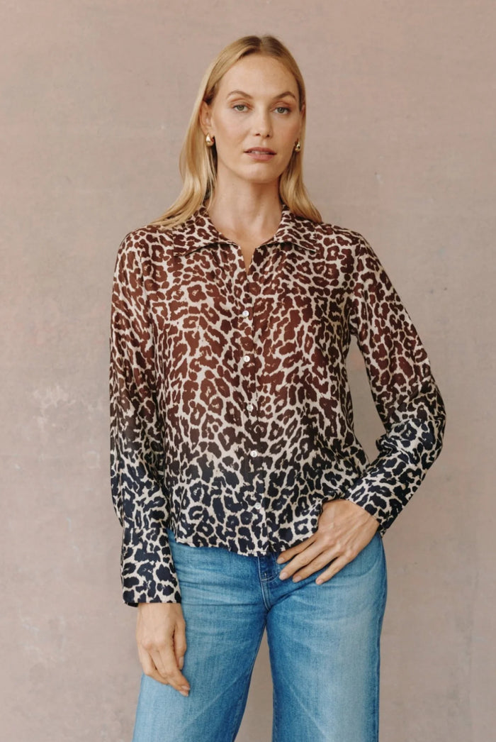 Bella Dahl- Leopard Wide Collar Button Down