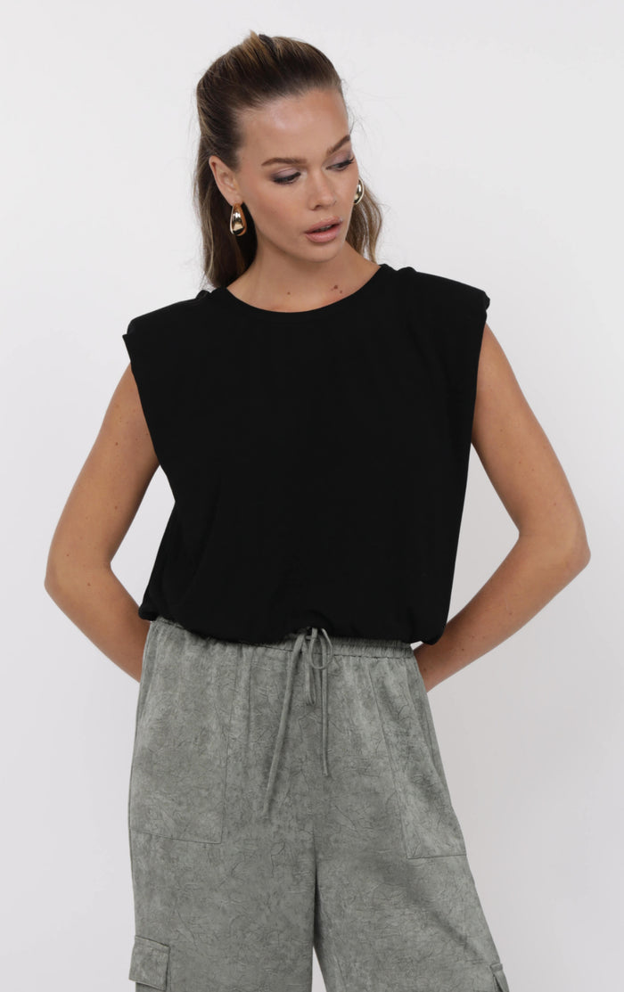 So Into You Knit Shoulder Pad Top