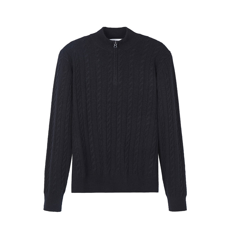 W.Cashmere Egbert Men’s Half-Zip Up Sweater- Black