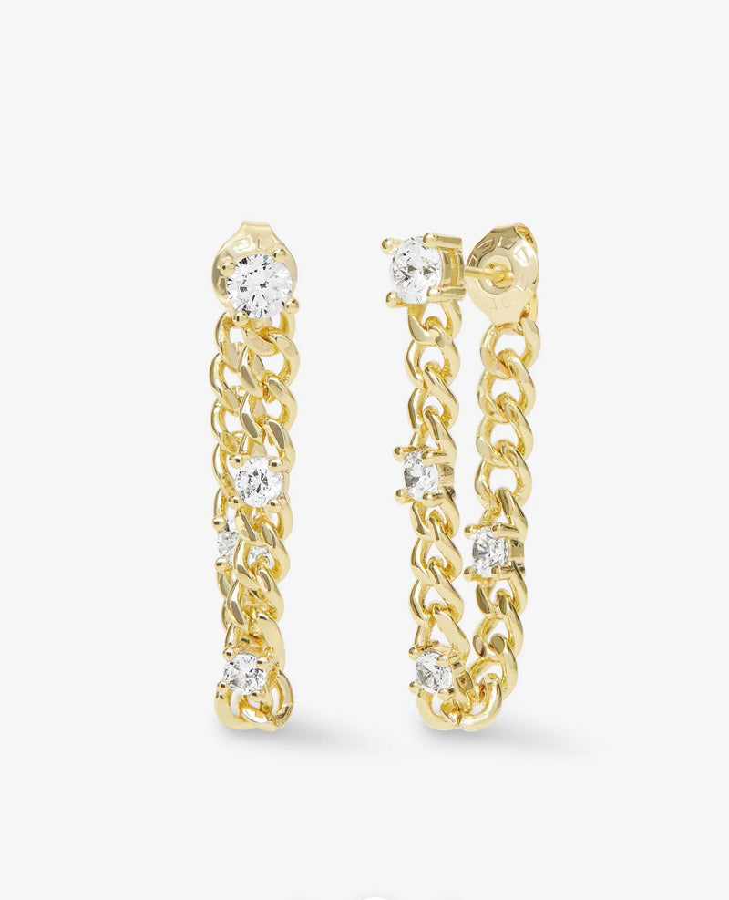 Julian Triple Diamond Soft Chain Hoops