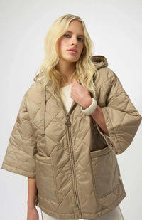 Joseph Ribkoff- Woven Diamond Quilt Hooded Jacket