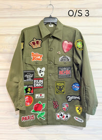 Vintage Army Green Combat Rock Jacket