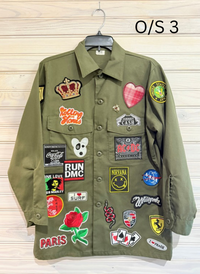 Vintage Army Green Combat Rock Jacket