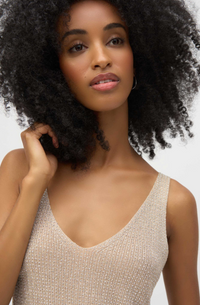 Joseph Ribkoff Metallic Knitted Camisole with Rhinestones