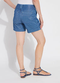 Lysse Amira Denim Short- Mid Wash Sheen