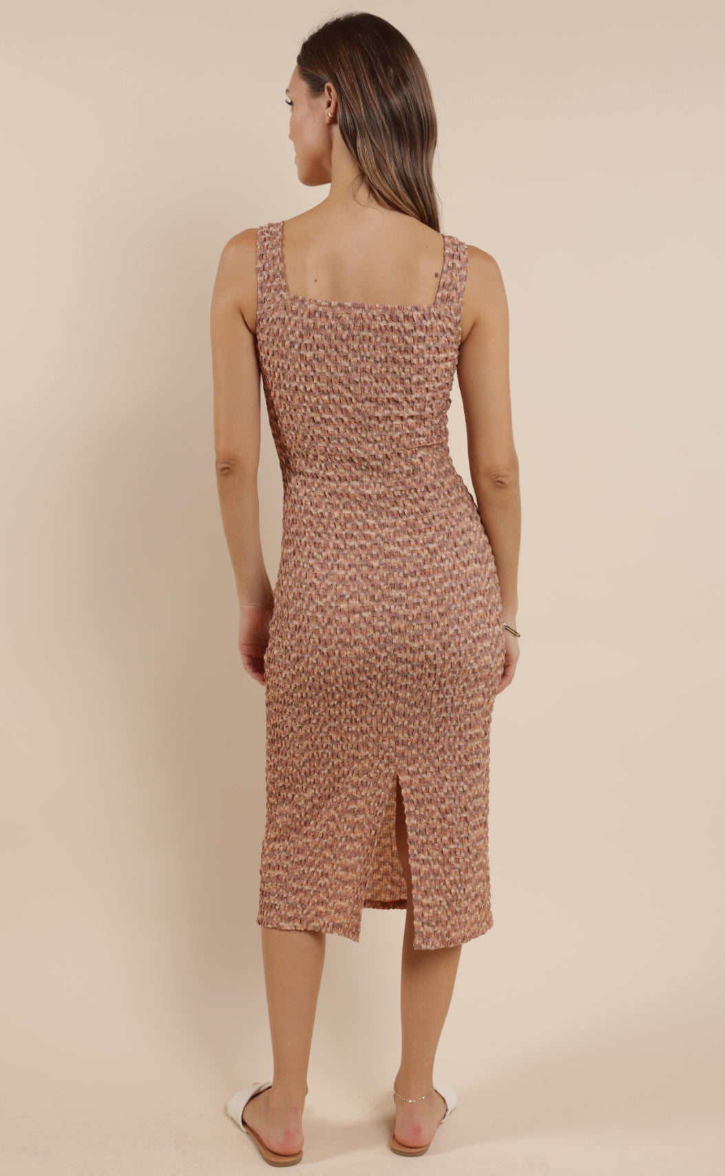Tan Lines Fitted Midi Dress