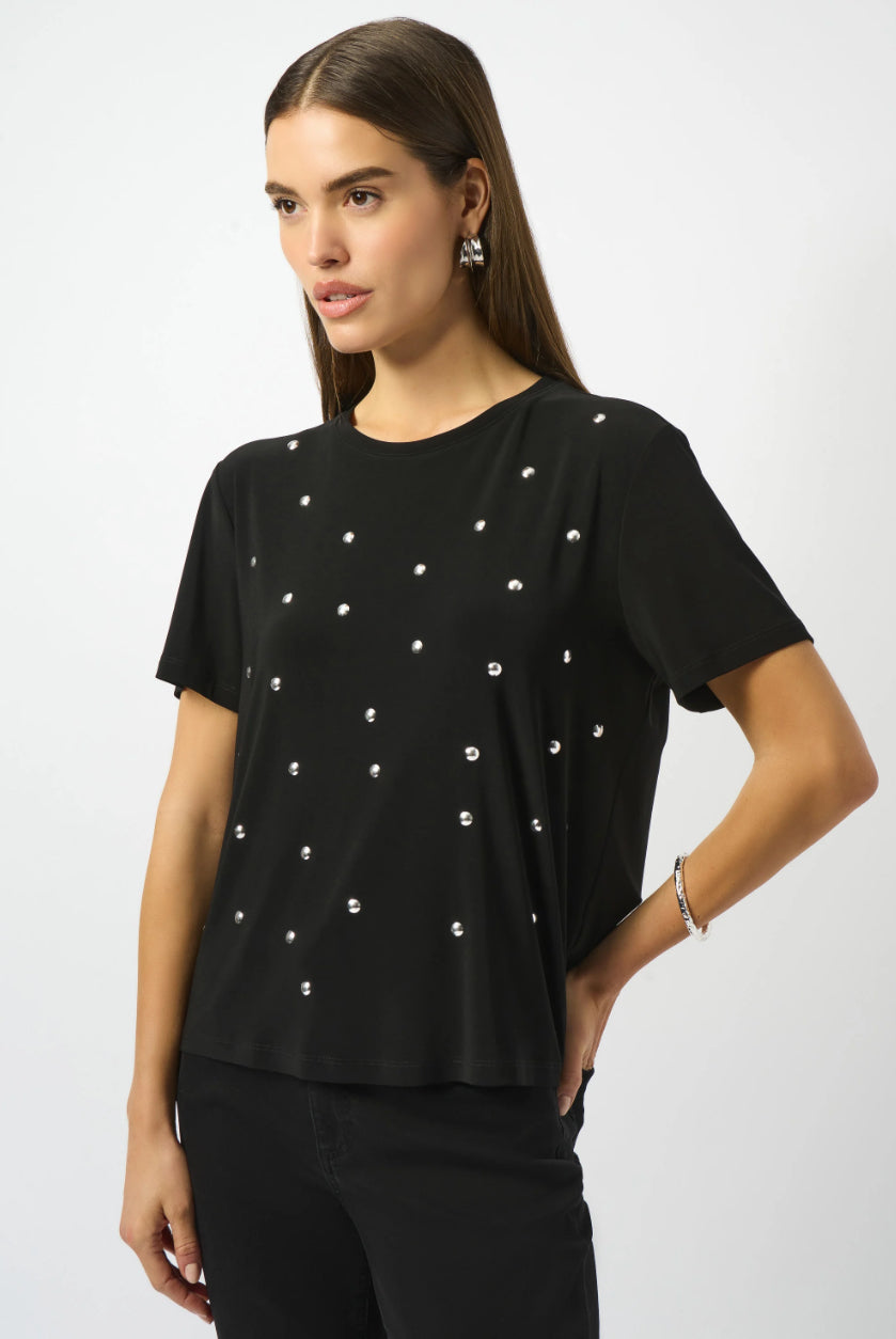 Joseph Ribkoff Embellished Boxy Tee