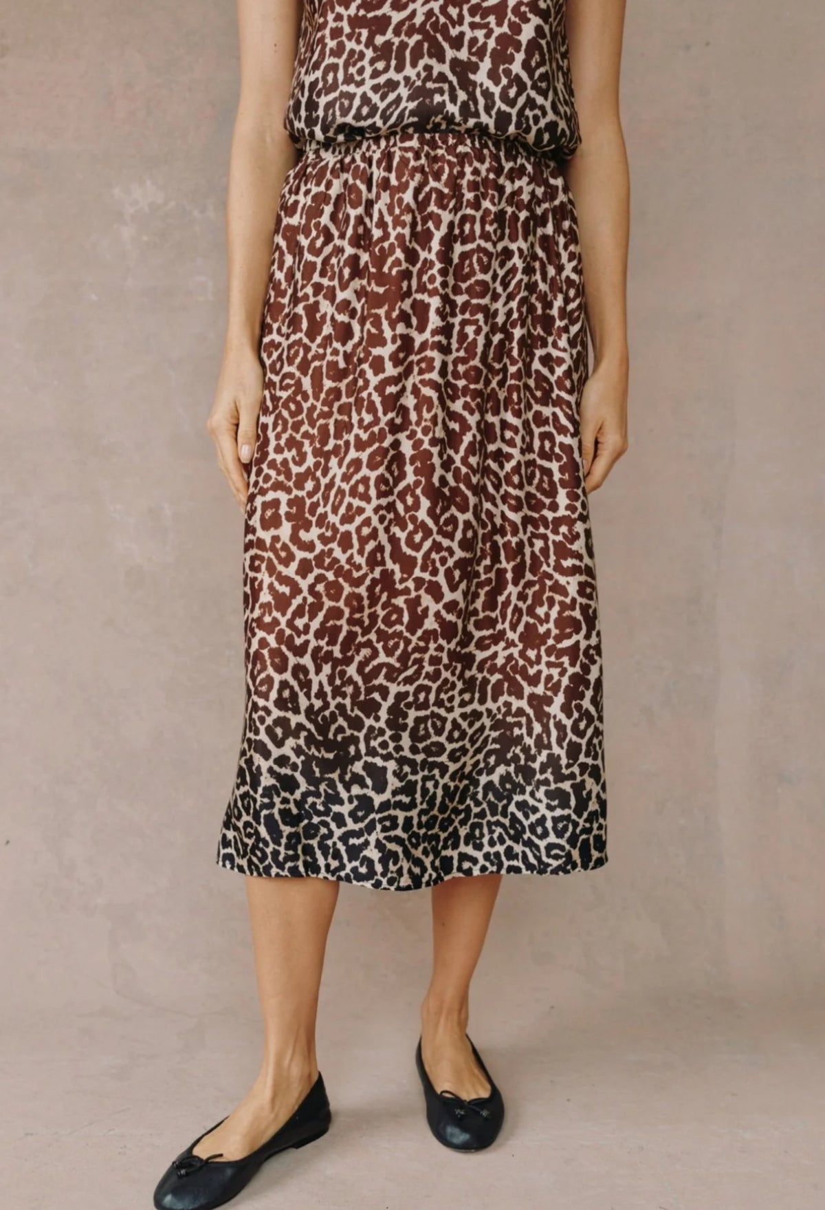 Bella Dahl- Leopard Gathered Skirt