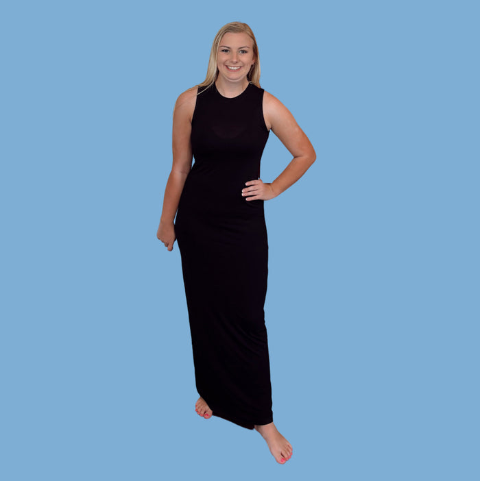 Keyhole Black Maxi Dress