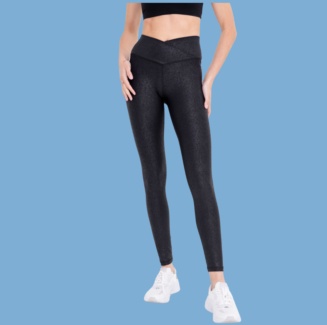 Black Foil Leggings