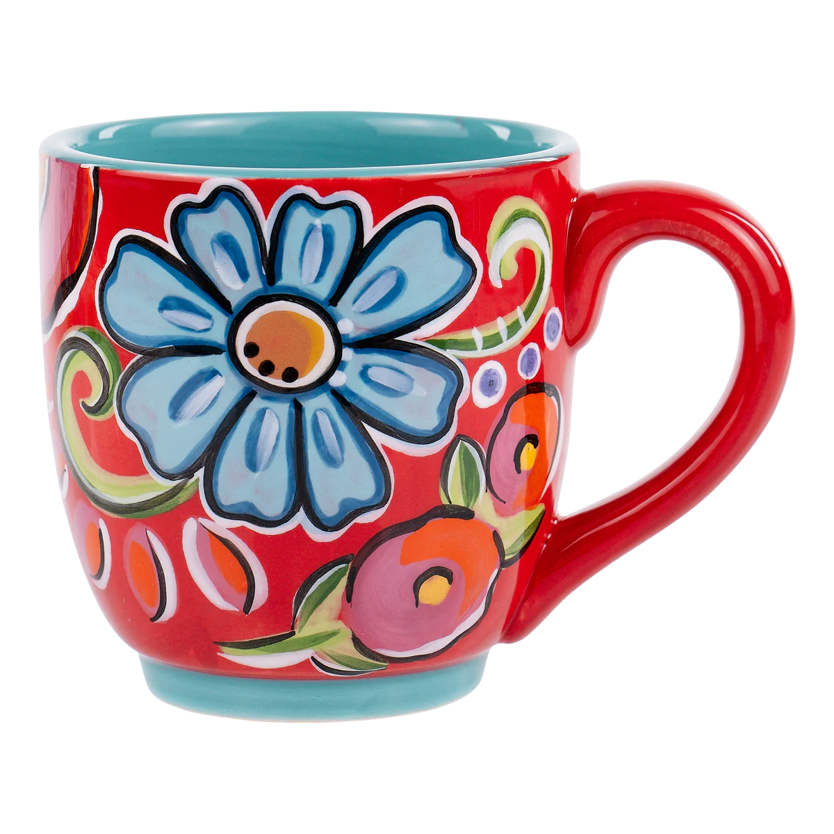 Red Floral Mug