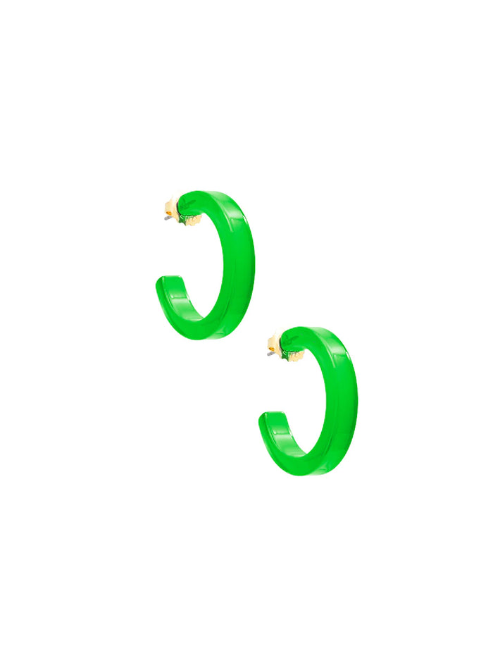 Green Medium Hoop Earrings