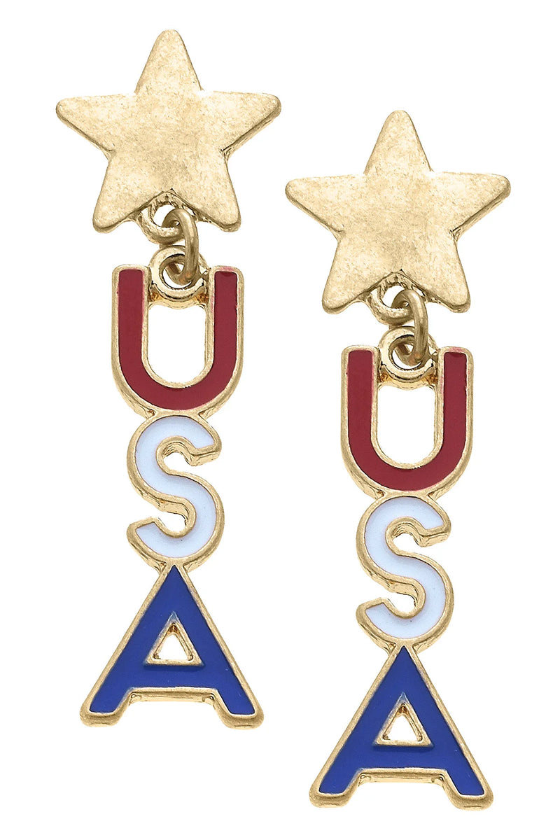 USA Drop Earrings