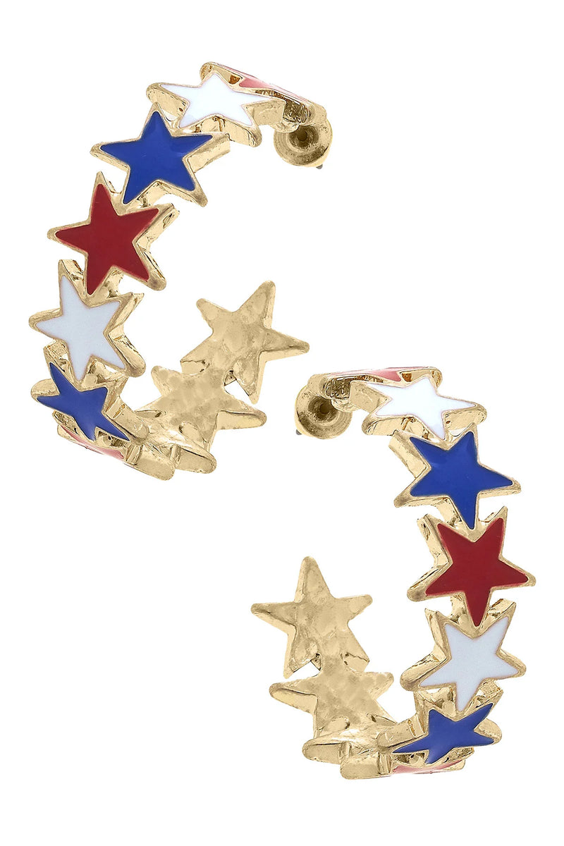 Star Spangled Hoop Earrings