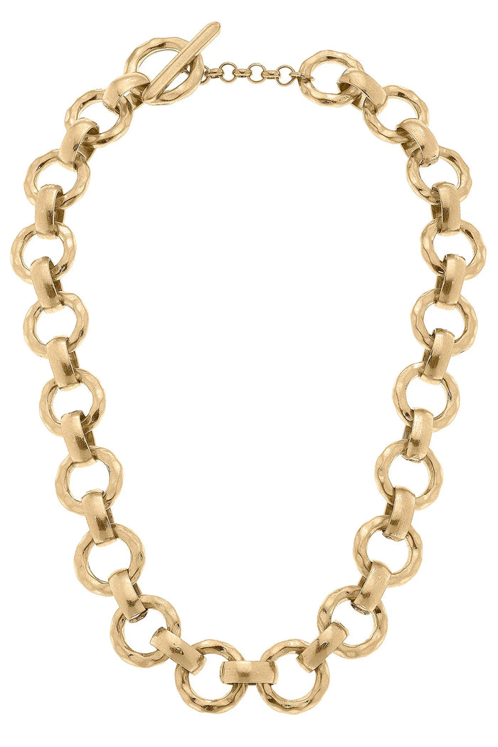 Hammered Chain Link Necklace