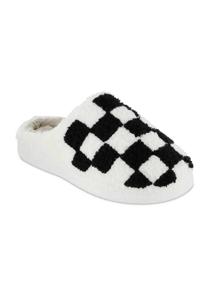 Black and White Checkered Slippers