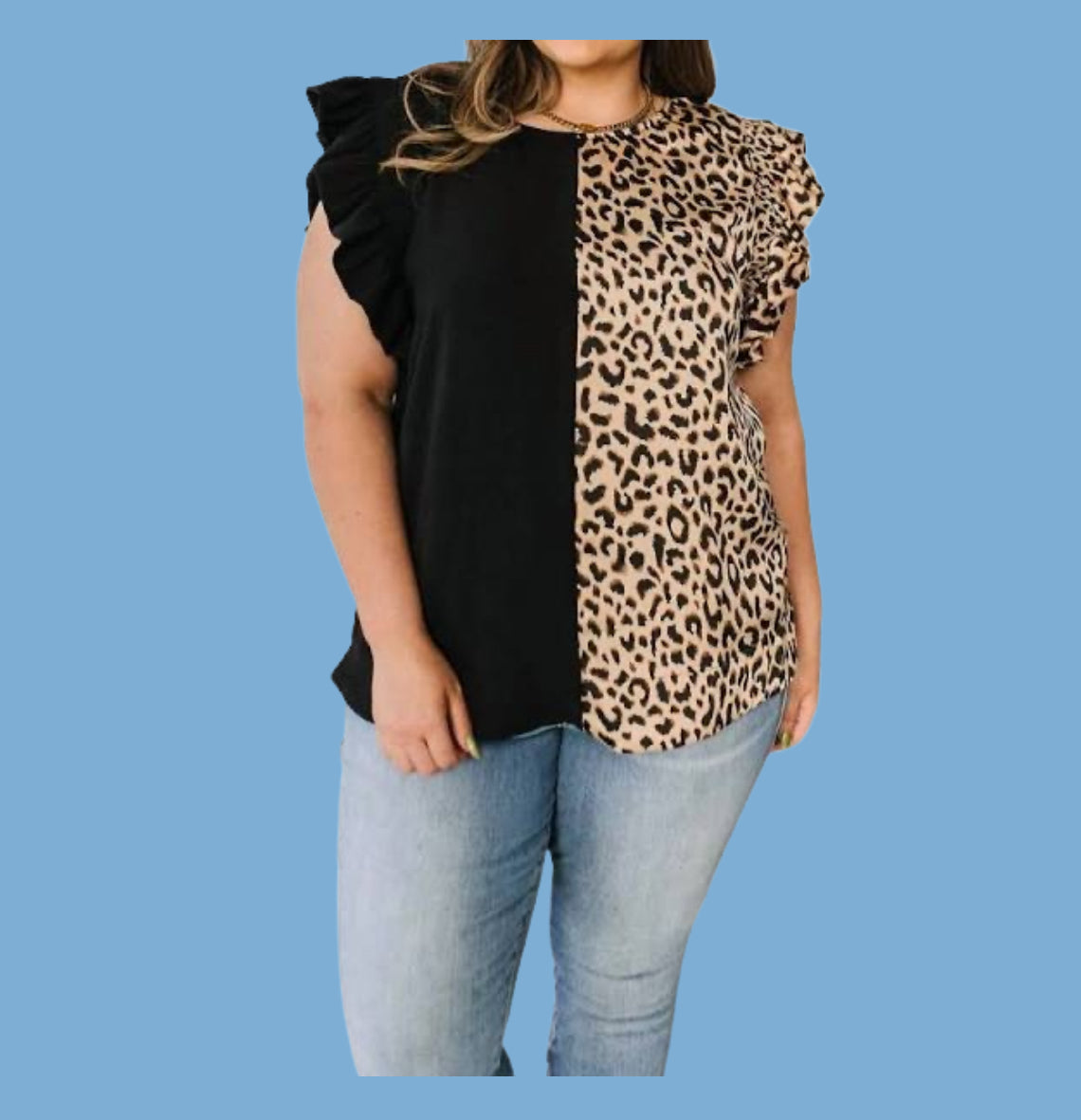 Black Animal Print Shirt Plus Size