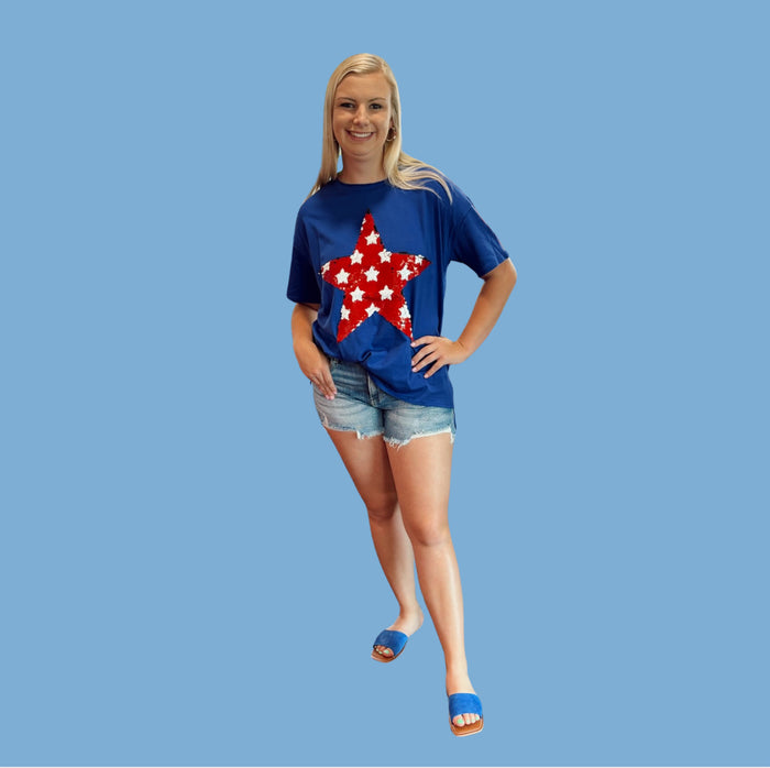 Royal Blue Red Star Shirt