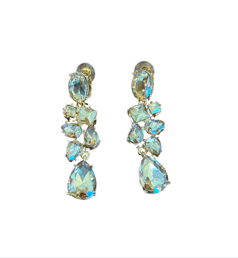 Gold Crystal Dangle Earring