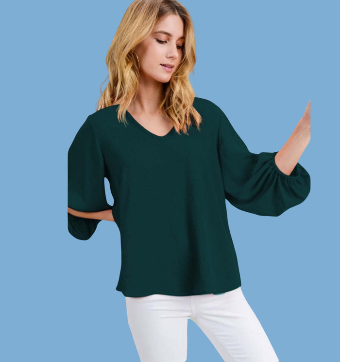 Hunter Green Blouse Plus Size