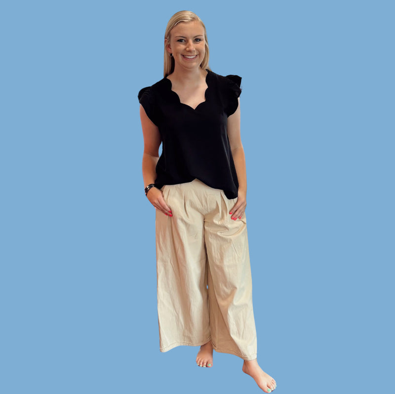 Taupe Wide Leg Pants