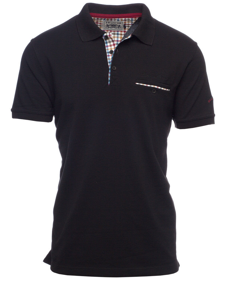 Black Ethnic Blue Polo