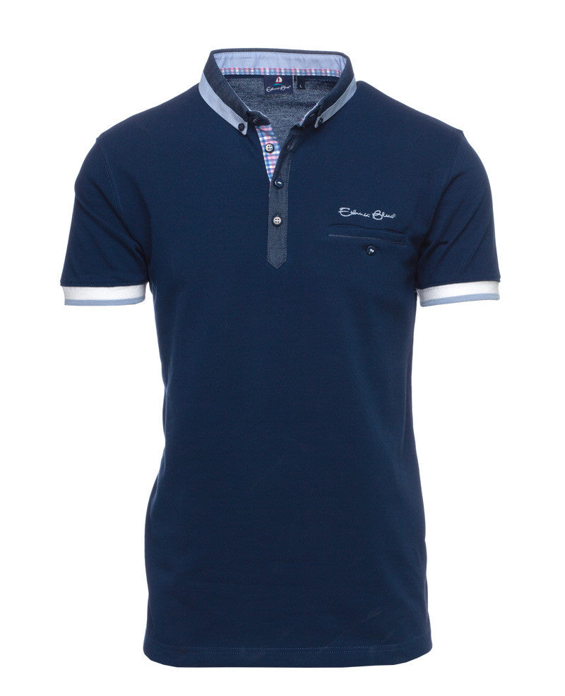 Navy Ethnic Blue Polo