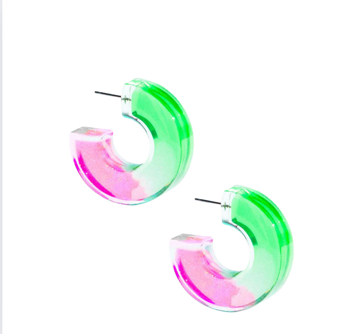 Chunky Glitter Hoop Earrings