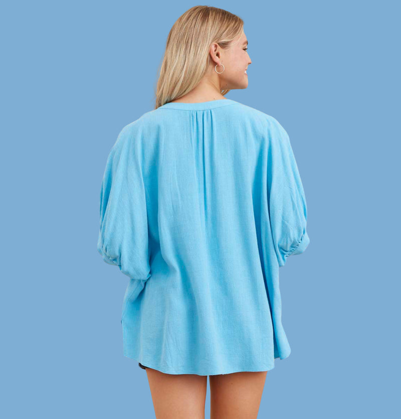 Sky Blue Boxy Top