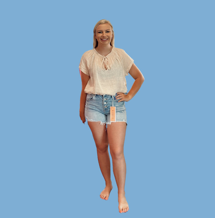 Tan Smocked Tie Top Bella Dahl