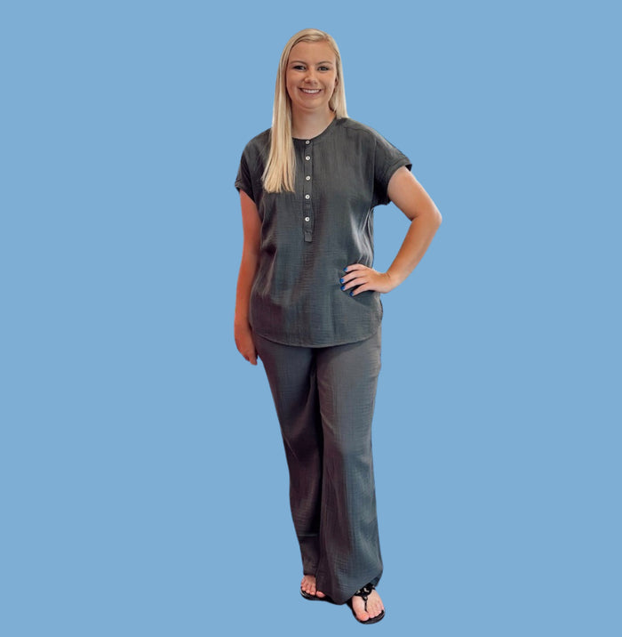 Charcoal Gauze Pants