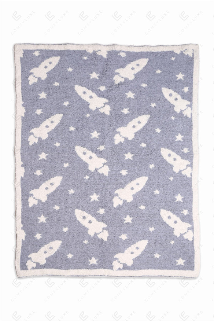 Comfy Luxe Kids Rocketship Blanket