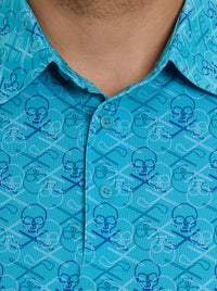 Robert Graham Blue Golf Skull Polo