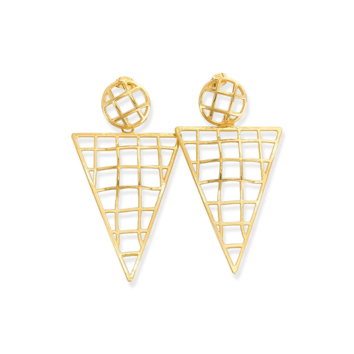 Gold Water Resistant Geometric Earrings