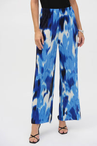 Joseph Ribkoff Pleated Novelty Tropical Print Wide-Leg Pants