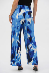 Joseph Ribkoff Pleated Novelty Tropical Print Wide-Leg Pants