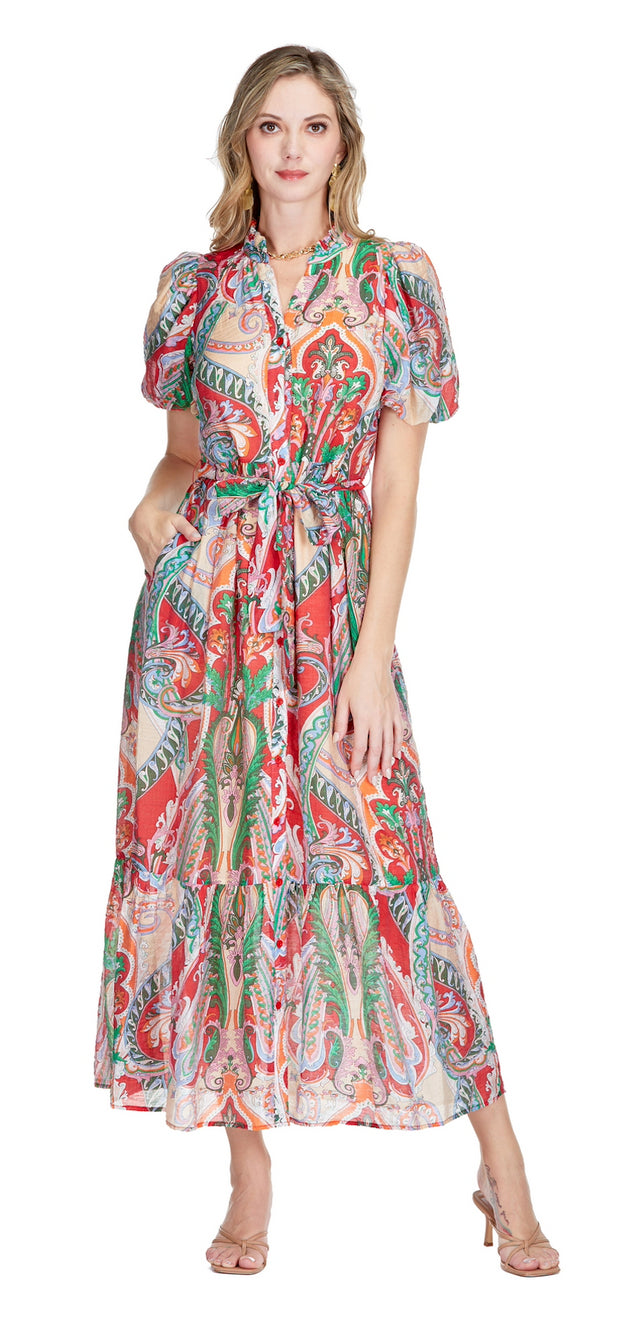 Boho Fun Puff Sleeve Maxi Dress