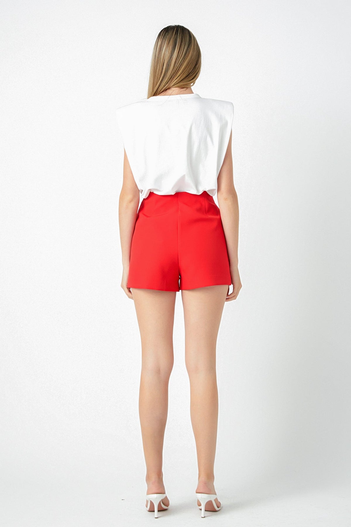 Red High Waisted Shorts