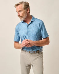 Johnnie-O Featherweight Performance Polo - Mojave - Barrels Blue