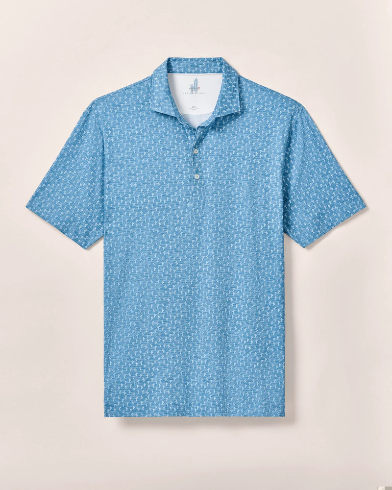 Johnnie-O Featherweight Performance Polo - Mojave - Barrels Blue