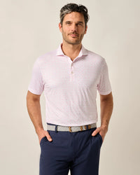 Johnnie-O Featherweight Performance Polo - Tini Print - Porto Pink