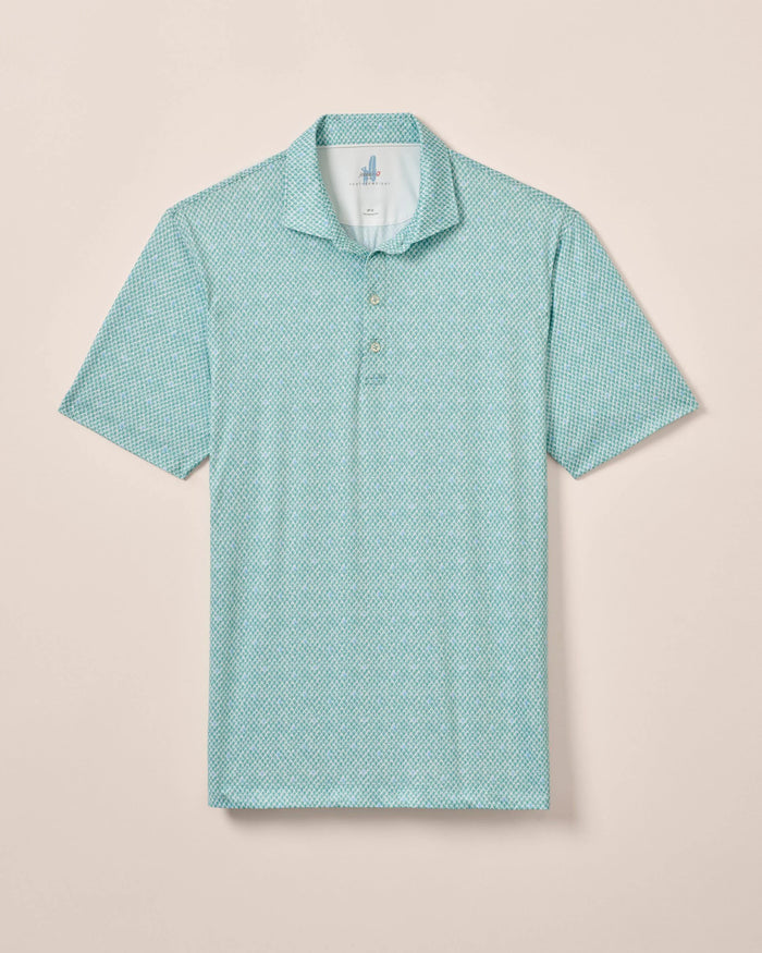 Johnnie-O Featherweight Performance Polo - Fernando Print - Green Grass