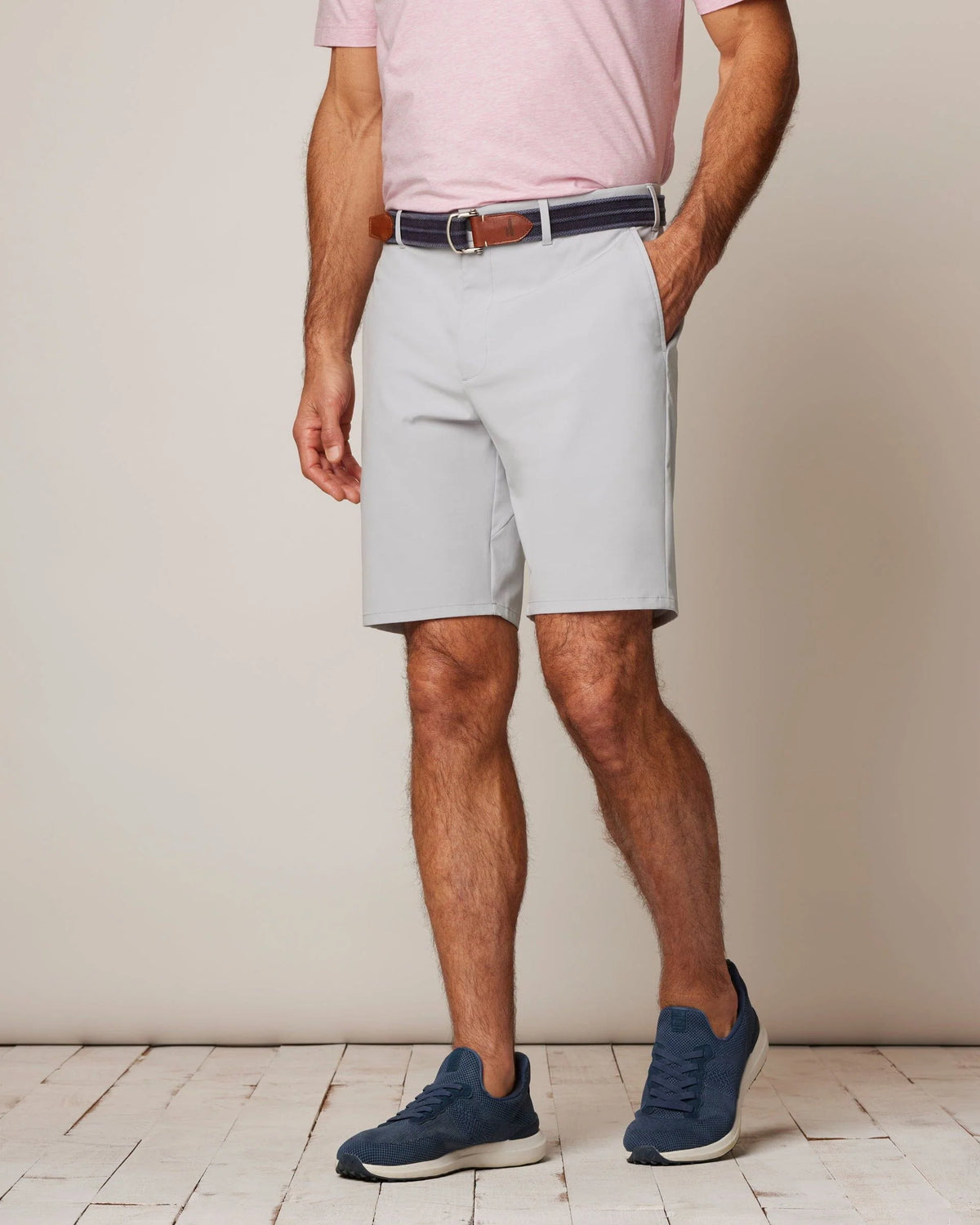 Johnnie-O Mulligan Performance Woven Shorts - Light Gray